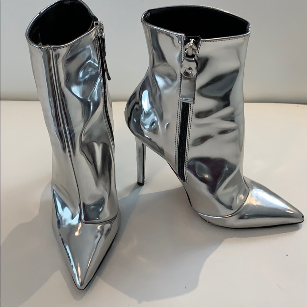 Kurt Geiger Silver Metallic Ankle Bootie